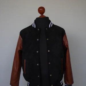 High school bomber black & brown