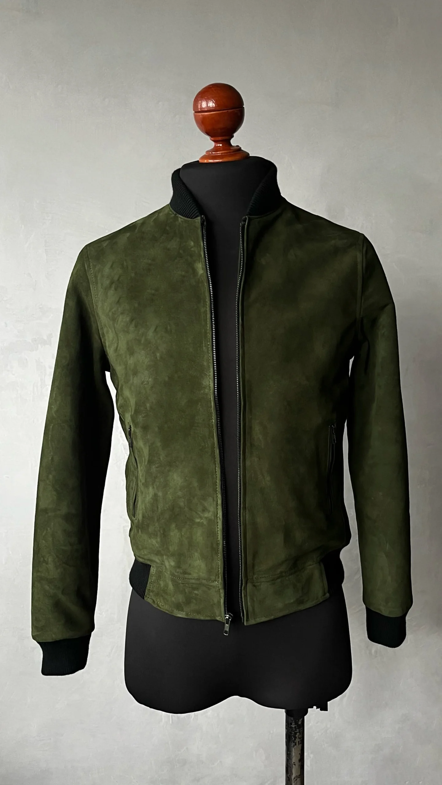 Bomber verde militar gamuza - Imagen 3