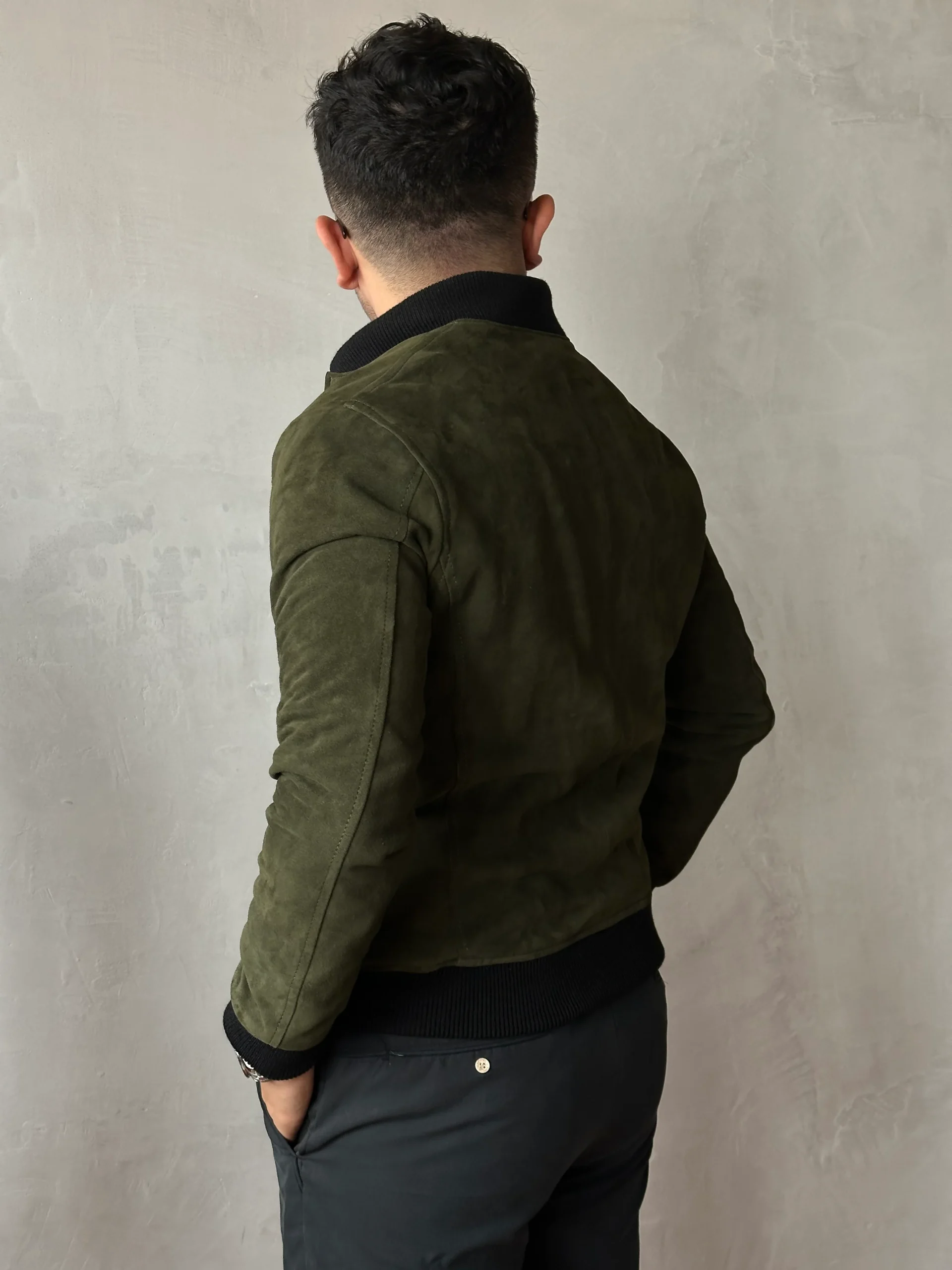 Bomber verde militar gamuza - Imagen 8