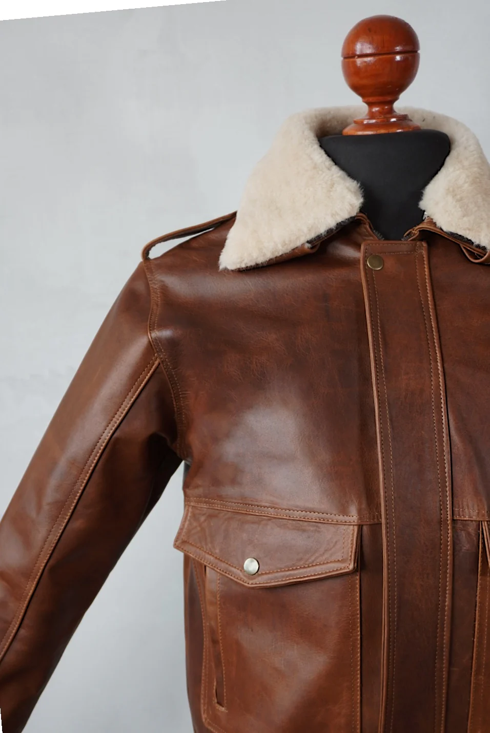 Piloto A-2 cuero tabaco - Imagen 4