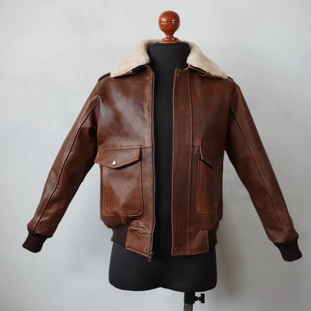 Piloto A-2 cuero tabaco - Imagen 3