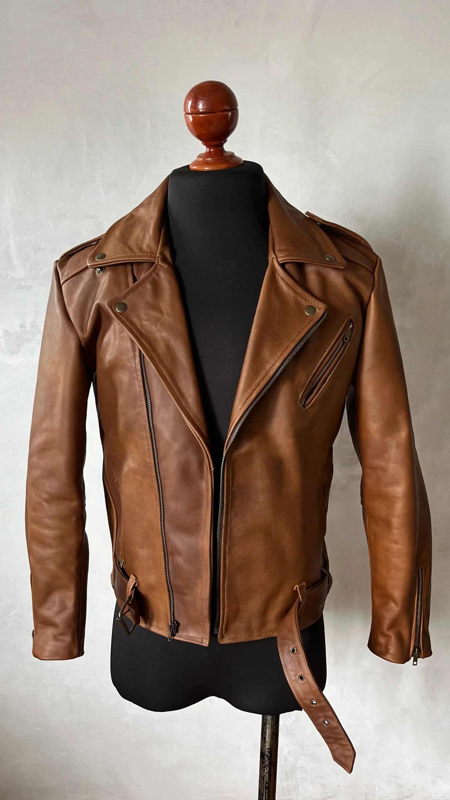 Biker no.1 cuero miel - Imagen 3